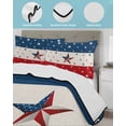 thumbnail image 4 of Quilts Full Size, 4th of July Soft Comforter Bedding Set for Bed, Red White Blue Striped Independence Day Star Lightweight Quilted Bedspread with Pillow Cover(2 Pieces) for All Season, 78x90 Inch, 4 of 6