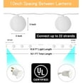 thumbnail image 4 of Mini Lantern Lights String Outdoor, 3 Inch Globe Lantern String Lights for Bedroom -20CT Connectable White Lantern Lights for Wedding Decorations, Patio,Porch,Window Decor, 4 of 8