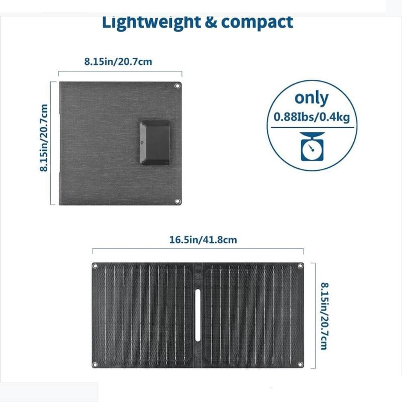 lanema 15W 5V Foldable Solar Charger ETFE Solar Panel Charger with USB Type C Output Ideal for Outdoor Camping Rooftop Use