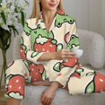 thumbnail image 6 of Lsque Frog Hold Strawberry Pattern Long Sleeve Pajama Set for Women - Soft 2-Piece Sleepwear and Loungewear Set with Pockets, Comfy Nightwear-Small, 6 of 7