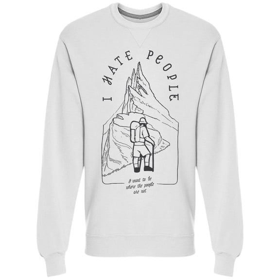 I Hate People Hiker Sweatshirt Men -Image by Shutterstock, Male x-Large