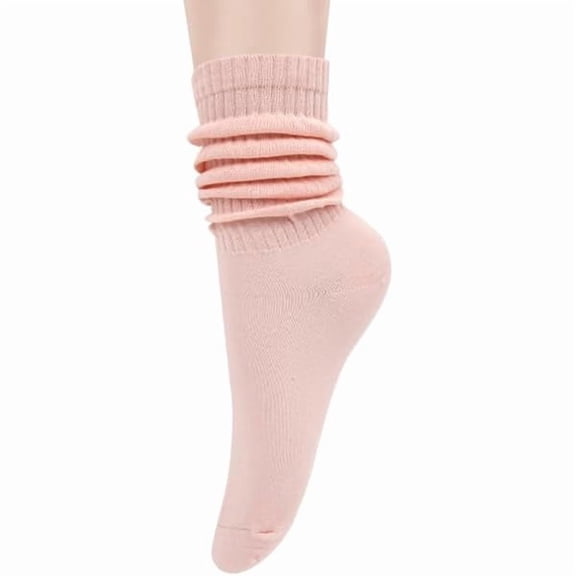 Eryueer Thin Slouch Socks for Women Girls Retro Scrunch Socks Solid Color Chunky Scrunchy Stack Sock