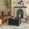 thumbnail image 3 of GVN Coffee Table,Side Tables,Farmhouse Coffee Table, Square Center Table with Flip-top Lids, Distressed Black, 3 of 7