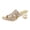 Gold, variant on Women Multi Rhinestone Decor Open Back Block Heel Slide Sandals Open Toe Dress Party Casual