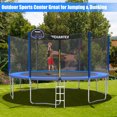 thumbnail image 4 of Topbuy 15 Feet Trampoline Combo Bounce Jump Safety Enclosure Net With Basketball Hoop Ladder, 4 of 10