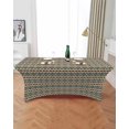 Abstract Line Bohemian Flower Elastic Table Skirt Wedding Birthday