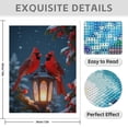 thumbnail image 3 of Diamond Art Kit for Adults, Snowy Lantern Red Birds Winter Scene Diamond Painting for Adults Beginners, 5D DIY Diamond Art Painting Kits, Colorful Diamond Painting Craft for Home Decor 12x16, 3 of 7