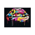 thumbnail image 2 of Solti, Balazs 32x24 White Modern Wood Framed Museum Art Print Titled - Colorful Lips, 2 of 4
