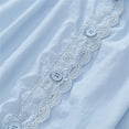 thumbnail image 6 of Girls Sky Blue Lightweight Windbreaker Jacket Cute Spring Hoodie Lace Trim Stretch Button Down Long Sleeve Outerwear for School,Size 4-5 T, 6 of 9