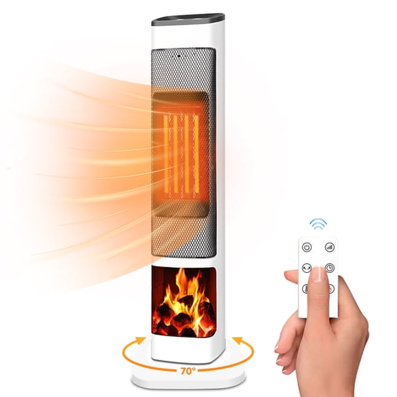 Aoresac Space Heater, Portable Electric Heater with 70�Oscillation,2000W with Oscillation and thermostat, for Indoor Use, Small Heater for Office Home