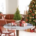 thumbnail image 5 of Round Table Cloth with Elastic Fitted Edged, Winter Elk Pine Tree Waterproof Tablecloth for 36"-44" Tables Forest Animal Snowflake Scenery Wipeable Indoor Table Cover for Kitchen Picnic Camping, 5 of 9