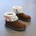 thumbnail image 4 of Quealent Girls & Toddler' Faux Furry Shearling Style Boots, Girls Warm Winter Flat Non-Slip Zip Snow Boots for Indoor Brown for Size 1.5, 4 of 6