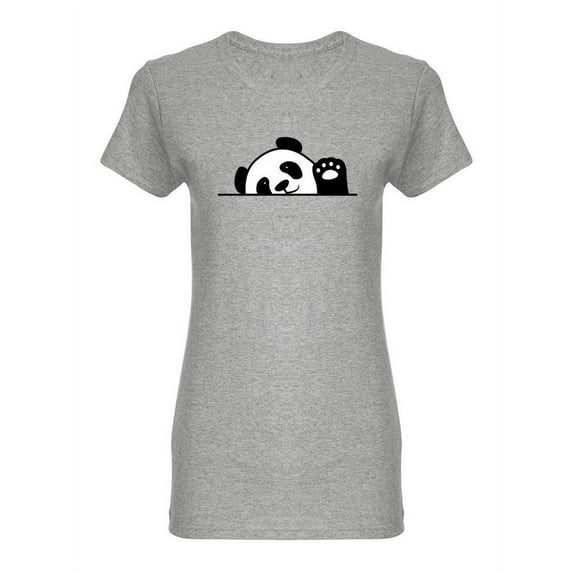 Cute Panda Waving Paw Shaped T-Shirt Women -Image by Shutterstock, Female Medium