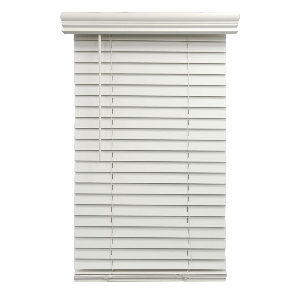 Kepooman 25.5" W X 60" H Indoor Faux Wood Venetian Horizontal Blinds, Shade for Living Room Bedroom Study Room, White