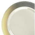 thumbnail image 3 of " OCCASIONS " 240 Pieces Pack, Heavyweight Disposable Wedding Party Plastic Plates (6.25'' Dessert/Bread Plate, Diamond in White & Gold), 3 of 4