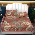 thumbnail image 6 of ZIATUBLES 3 Pcs Twin XL Size Cooling Polyester Sheet Set, Bohemian Mandala Circle Floral Print, Soft Cozy Bedding Set with 1 Fitted Sheet and 2 Pillowcases, Breathable Comfortable Sheets for Bedroom, 6 of 9