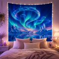 thumbnail image 2 of Crystal Aurora Rings Over a Frozen Lake with Reindeer and Mountains, Dreamy Fantasy for Space Lovers, Magical Wilderness Wall Art, Christmas Gift Tapestry Wall Hanging for Living Room and Bedroom, 2 of 7