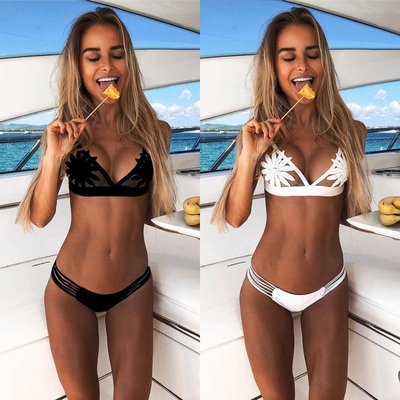 white push up bikini set