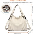 thumbnail image 3 of Sunyuer Vintage Hobo Bag for Women, Large Capacity PU Soft Leather Slouchy Tote Purse Single Shoulder Crossbody Handbag, 3 of 7