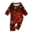 thumbnail image 3 of Onlypjs Family Christmas Pajamas Matching Sets for Men, Women and Couples – Red & Gold Firework Print Tops with Red Plaid Pants, 3 of 5