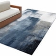 thumbnail image 2 of Blue Runner Rug 2.7x5 FT, Non Slip Entryway Carpet, Retro Oil Painted Modern Abstract Art Washable Soft Floor Carpet Entrance Mat Non-Shedding Throw Rug for Hallway Laundry Room Bedside, 2 of 9