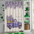 thumbnail image 4 of Shower Curtain, Blossom Lavender Purple Truck Waterproof Shower Curtain Set with Hooks for Bathroom Showers,Stalls and Bathtubs,72x72In Watercolor Floral on Burlap, 4 of 9