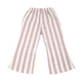 thumbnail image 6 of Girls Summer Casual Vertical Bottom Pants Flared Wide Leg Trousers Kids Breathable Lightweight Clothes, 6 of 7