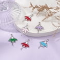 thumbnail image 5 of 1Bag 10Pcs 5 Colors Alloy Enamel Pendants Ballerina Charm Mixed Color 31x18x2mm Hole: 1.6mm 2pcs/color, 5 of 5