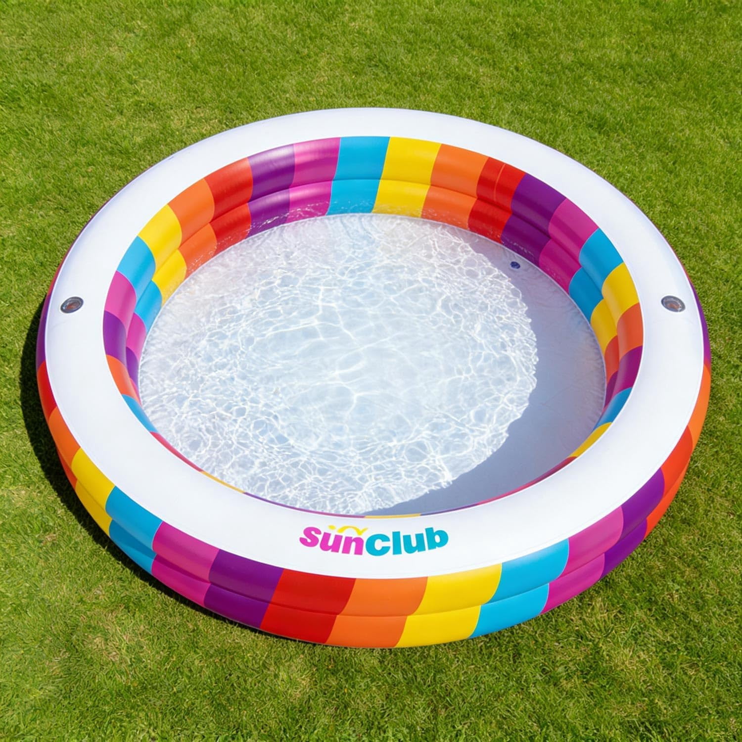Kids Splash Pool Inflatable Rectangular, Extra Large BPA-Free PVC Family Pool with Easy Drain for Ages 3-12, Thickened Anti-Burst Backyard Summer Pool