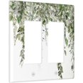 thumbnail image 2 of Sdmnsg-T Sage Green Leaves Print 2 Gang Double Rocker Light Switch Decorative Switch Plate Covers Plastic Wall Plates Kitchen Bathroom Home Decor, 2 of 5
