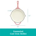 thumbnail image 3 of The Pioneer Woman 12-inch Pink Enamel Cast Iron Skillet, 3 of 7