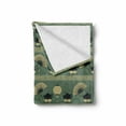 thumbnail image 2 of Tea Party Soft Flannel Fleece Blanket, Chinese Culture Inspired Tea Time Lantern Teapot and Fan Oriental, Cozy Plush for Indoor and Outdoor Use, 50" x 70", Reseda Green Black Cream, by Ambesonne, 2 of 6