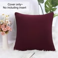 thumbnail image 3 of Unique Bargains Solid Decorative Throw Pillow Cover 18" x 18" Burgundy, 3 of 8