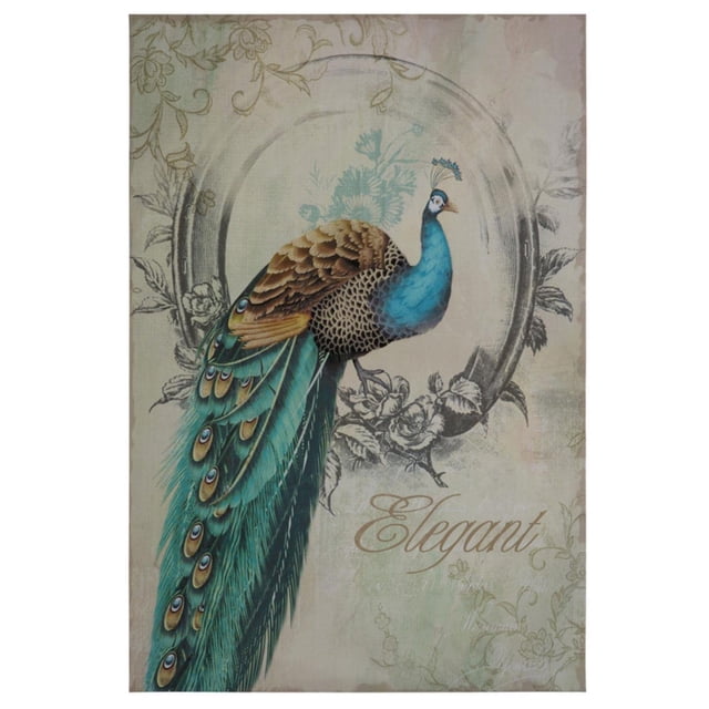 Yosemite Home Decor Toile en Tissu « Peacock Poise I » Multicolore