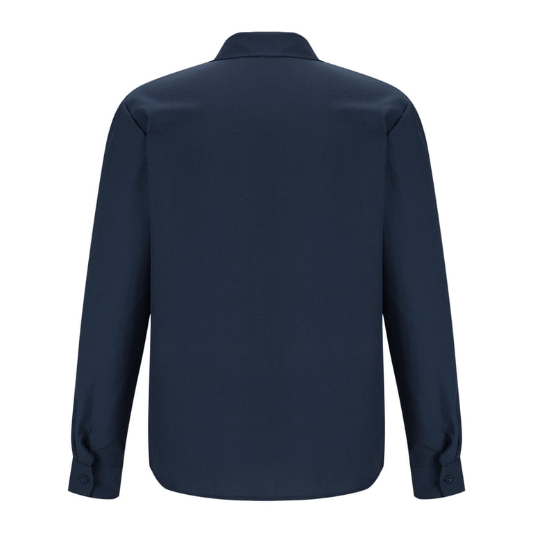 JUUYY Men's Casual Long Sleeve Button Down Shirt Solid Color