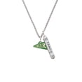 thumbnail image 2 of Delight Jewelry Acrylic 3/4" Green Cheer Megaphone Silvertone Family Bar Charm Necklace, 23", 2 of 4