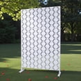 thumbnail image 2 of Tcbosik Metal Privacy Screen for Outside, 76"H x 48" Decorative Privacy Fence, Freestanding Privacy Trash Can Fence Screen for Garden Balcony, Backyard, White, 2 of 8