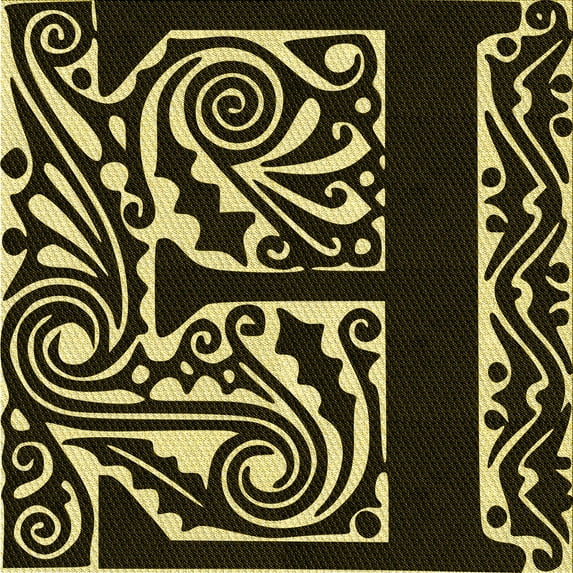 Ahgly Company Machine Washable Indoor Square Transitional Night Black Area Rugs, 4' Square
