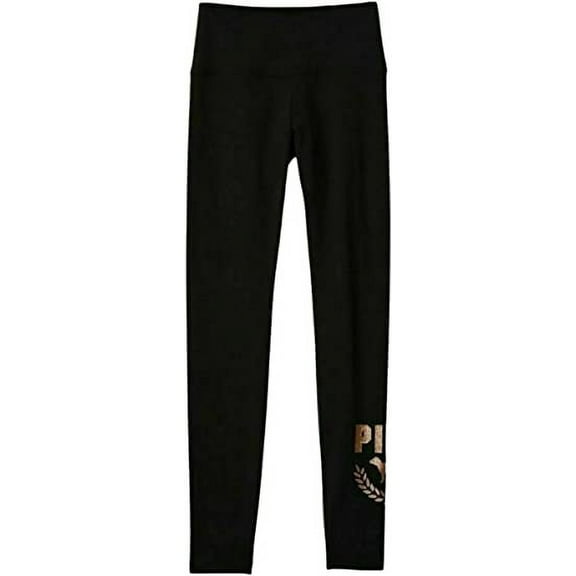 Victoria's Secret PINK High Waist Full Length Glitter Legging Black L, $49 NWT