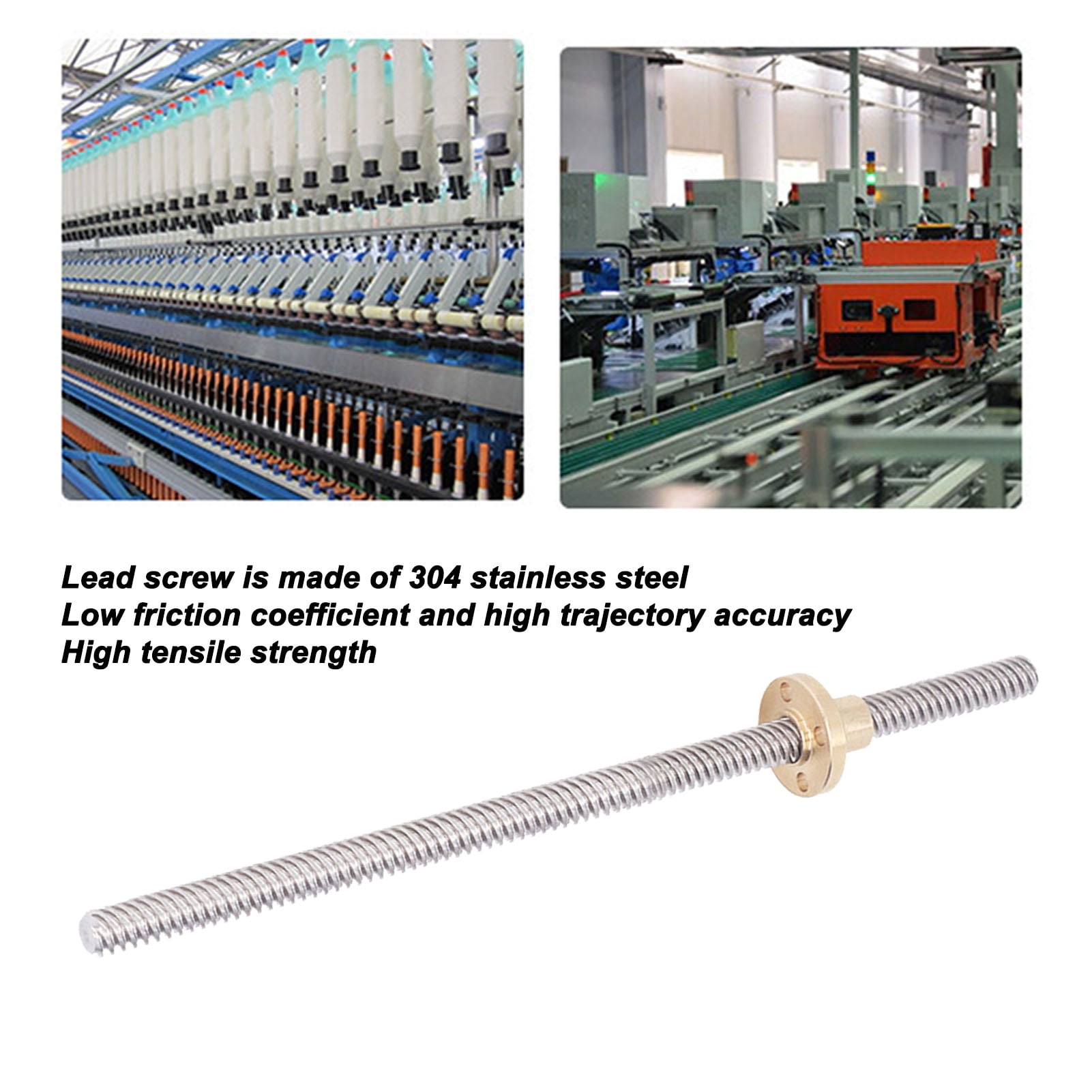 3D Printer T8x8 Screw, Trapezoidal Screw Brass Nut High Tensile