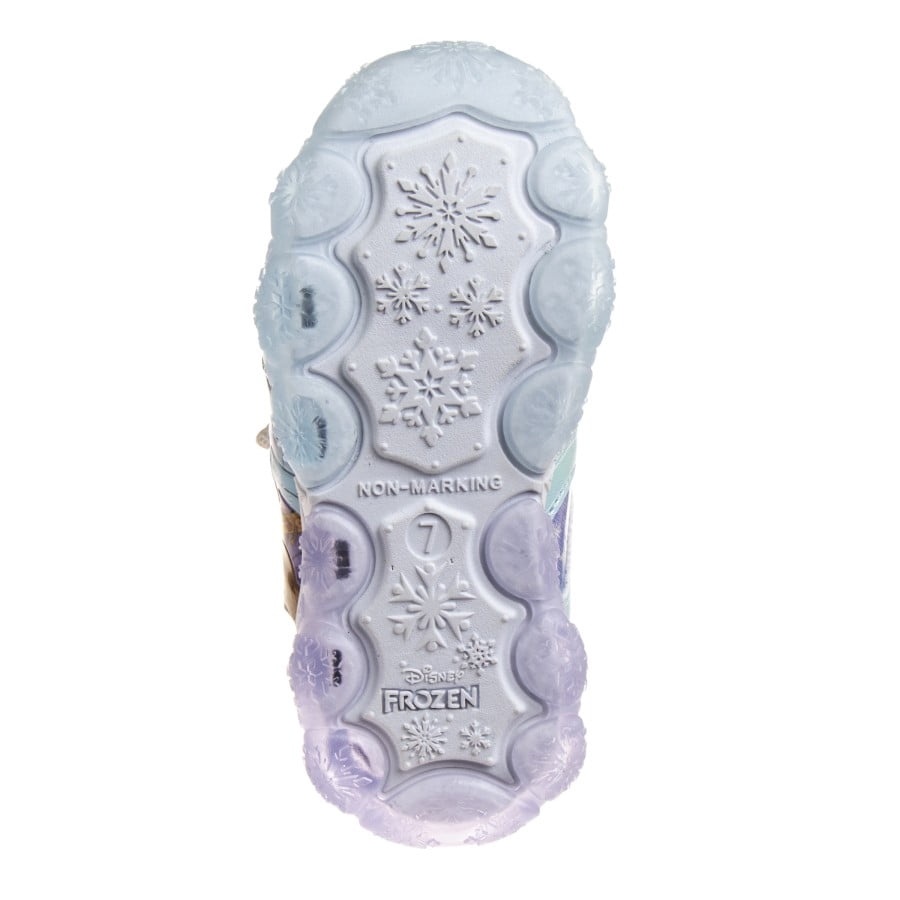 Disney Frozen Toddler Girls Sneakers with 4 White Lights, Purple Blue, Size: 10