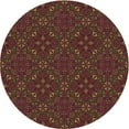 thumbnail image 1 of Ahgly Company Indoor Round Patterned Saddle Brown Area Rugs, 3' Round, 1 of 6