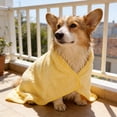 thumbnail image 1 of Pet Bath Towel Drying Robe for Cats and Dogs, Hooded Absorbent Microfiber Bathrobe, Adjustable Neck and Belly, Washable, 53 x 30 cm, 1 of 6