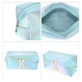 thumbnail image 3 of 1 Pc Bolsa de Cosméticos para Mujeres Durable Letra K para Vacaciones Actividades al Aire Libre Azul Cuero PU, 3 of 3