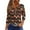 A003-Ginger, variant on Halloween Henley Tops for Women 3/4 Sleeve Pumpkin Ghost V Neck T Shirts Funny Graphic Tshirts Halloween Costumes