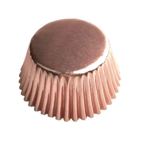Rose Gold Cupcake Liners (25pcs, Standard Size) Grease Resistant Cake Liners for Baking, Caking and Crafting by Bakell