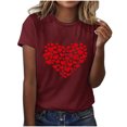 thumbnail image 2 of EchfiProm Womens Shirts Graphic Tee Love Heart Crew Neck Valentine Cute Short Sleeve Valentine Day Tops for Wife, 2 of 5