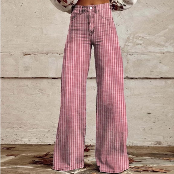 uublik Womens Wide Leg Pants High Waist Casual Lounge Pants Loose Flowy Pants Stretchy Trousers, Pink