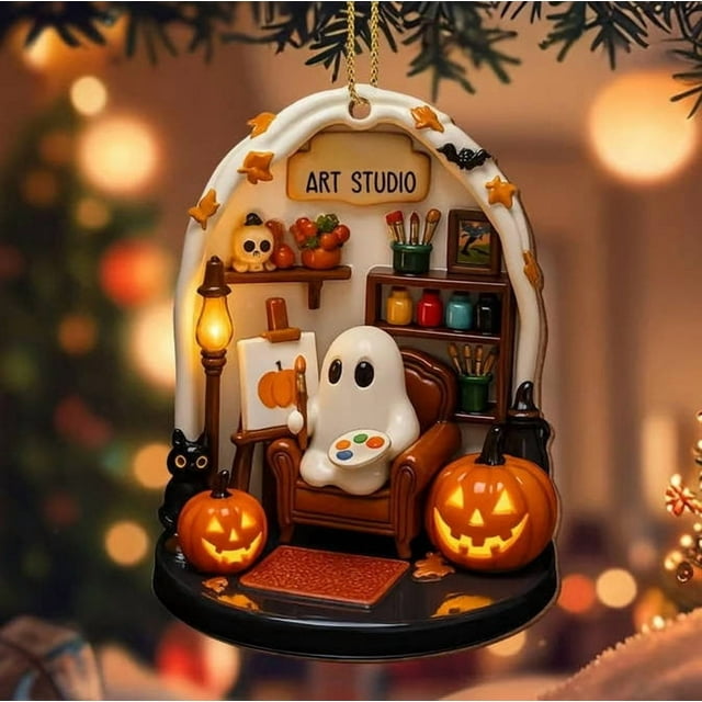 Birdeem Cute Halloween Decor, Halloween Cute Reading Corner Decorative Pendant Acrylic Board