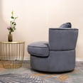 thumbnail image 4 of Waytrim Velvet Swivel Barrel Chair with Pillow, Round Accent Sofa, Gray, 4 of 11